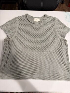 Joie Sage Green Knit Scoop Neck Short Sleeve Sweater